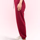 Cherry Red Gathered Joggers