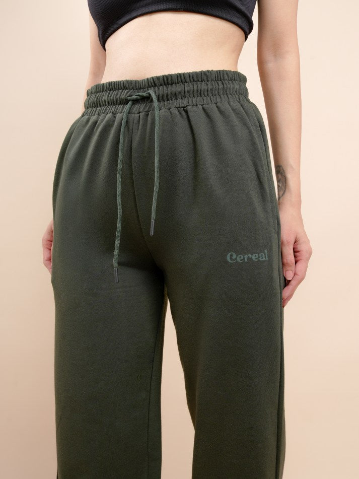 Olive Green Gathered Joggers