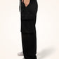 Black Cargo Track Pants for Women