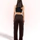 Brown Cargo Track Pants for Women