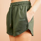 Olive Green Sweat Shorts For Women