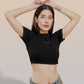 Black 100% Cotton Crop Top