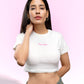 White 100% Cotton Crop Top