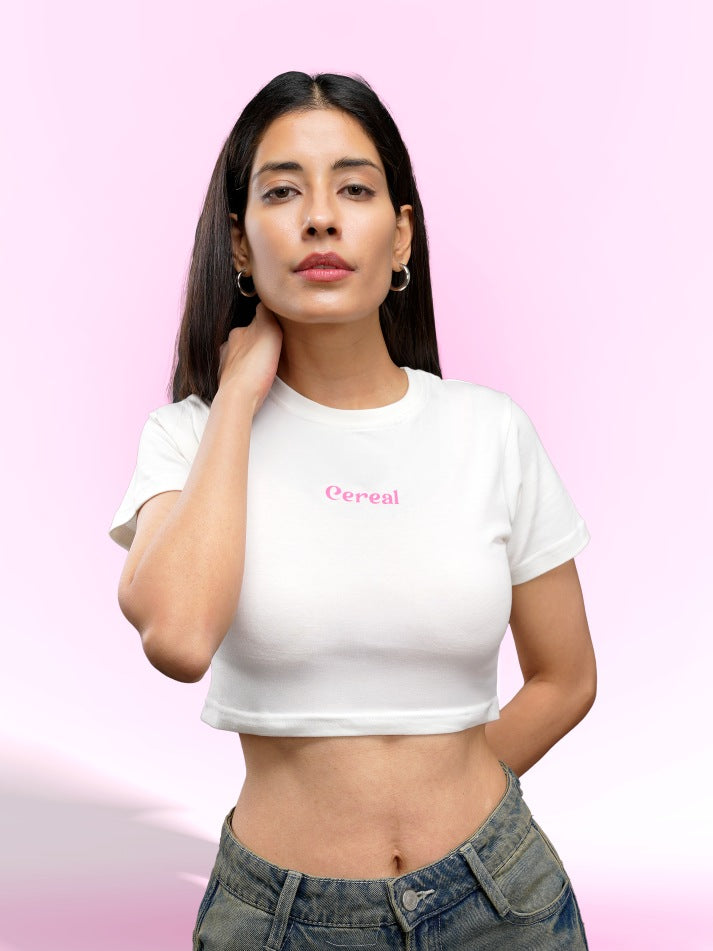 White 100% Cotton Crop Top