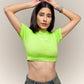 Neon Green 100% Cotton Crop Top