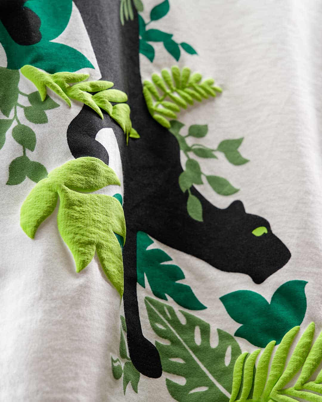 Green Leopard Oversized Heavy French Cotton T-Shirt