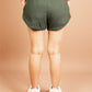 Olive Green Sweat Shorts For Women