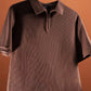 Old Money Waffle Knit Regular Polo T-Shirt (Brown)