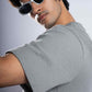 Premium 250 GSM Waffle Knit Oversized T-Shirt (Grey)