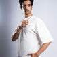 Premium 250 GSM Waffle Knit Oversized T-Shirt (Off White)