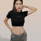 Black 100% Cotton Crop Top