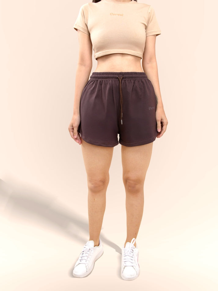 Brown Sweat Shorts For Women