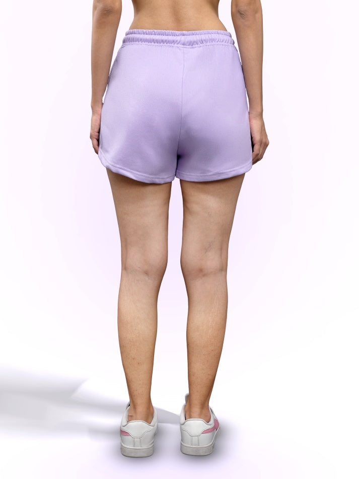 Lilac Sweat Shorts For Women