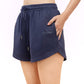 Navy Milange Sweat Shorts For Women