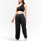 Black Gathered Joggers for Women