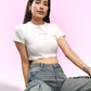 White 100% Cotton Crop Top