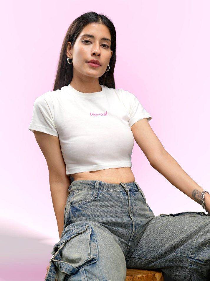 White 100% Cotton Crop Top