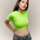 Neon Green 100% Cotton Crop Top