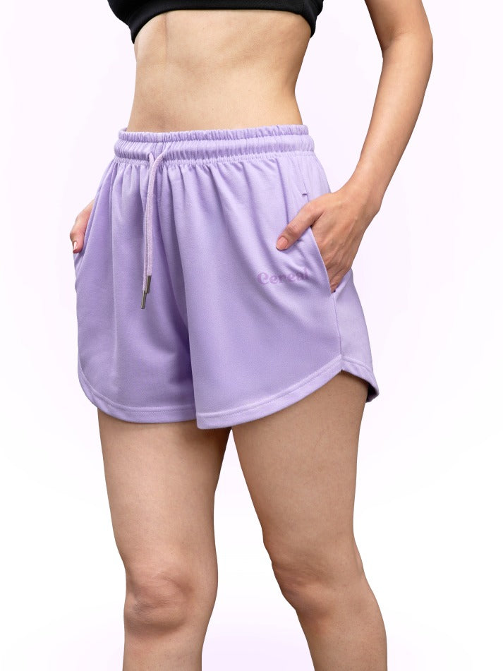 Lilac Sweat Shorts For Women
