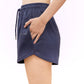 Navy Milange Sweat Shorts For Women