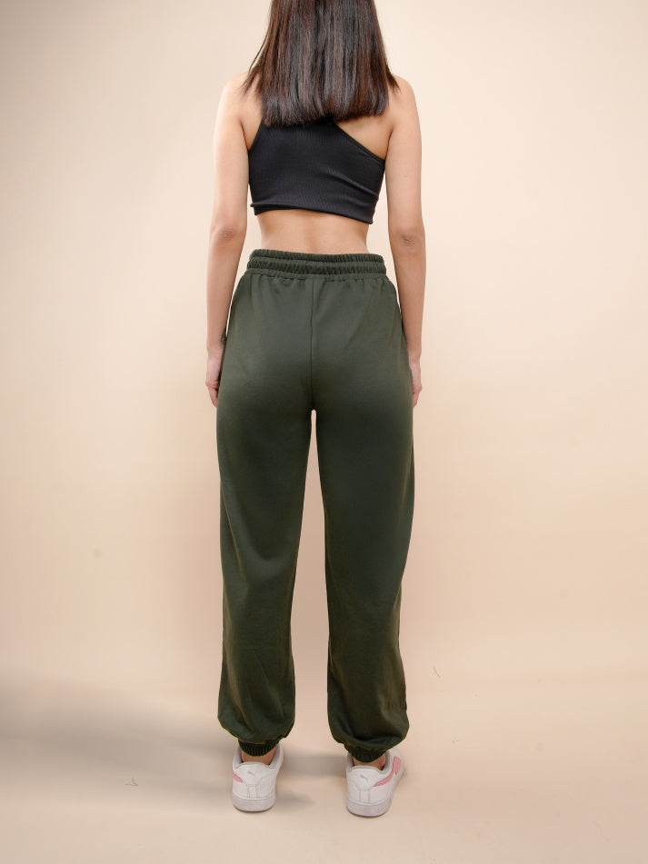 Olive Green Gathered Joggers