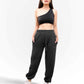 Black Gathered Joggers for Women