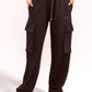 Brown Cargo Track Pants for Women