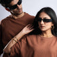 Premium 250 GSM Waffle Knit Oversized T-Shirt (Brown)