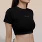 Black 100% Cotton Crop Top