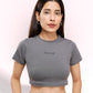 Grey 100% Cotton Crop Top