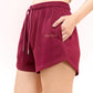 Cherry Red Sweat Shorts For Women