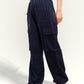 Navy Milange Cargo Track Pants