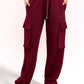 Cherry Red Cargo Track Pants