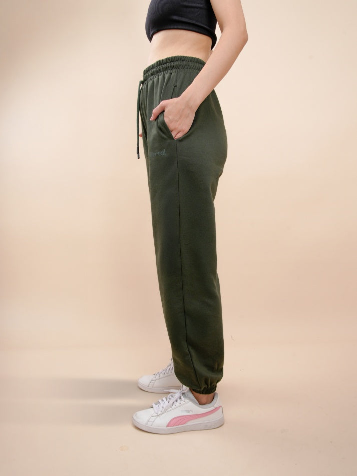 Olive Green Gathered Joggers