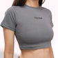 Grey 100% Cotton Crop Top
