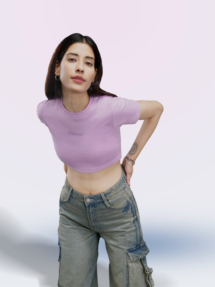 Lilac 100% Cotton Crop Top
