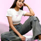 White 100% Cotton Crop Top