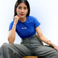 Royal Blue 100% Cotton Crop Top