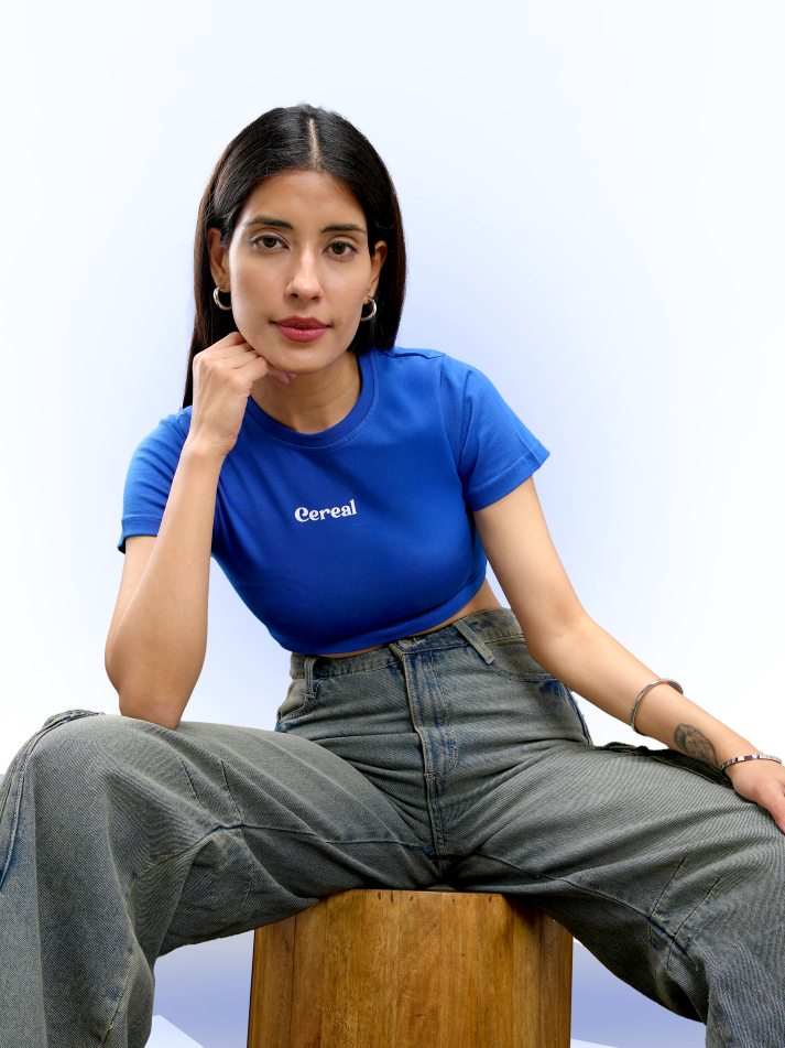 Royal Blue 100% Cotton Crop Top