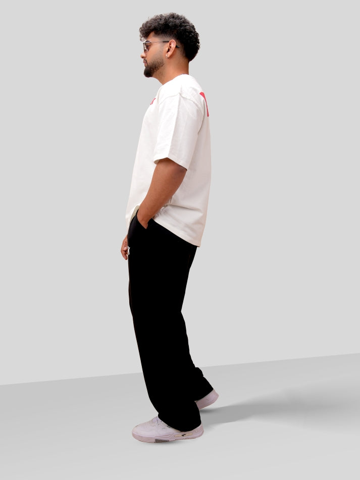 Straight Black Heavy Weight Joggers