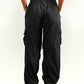 VIRAL Black Parachute Pants Loose Fit For Women