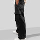 VIRAL Black Parachute Pants Loose Fit