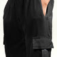 VIRAL Black Parachute Pants Loose Fit For Women
