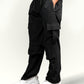 VIRAL Black Parachute Pants Loose Fit For Women