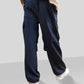 VIRAL Navy Blue Parachute Pants Loose Fit