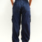 VIRAL Navy Blue Parachute Pants Loose Fit For Women
