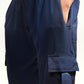 VIRAL Navy Blue Parachute Pants Loose Fit For Women