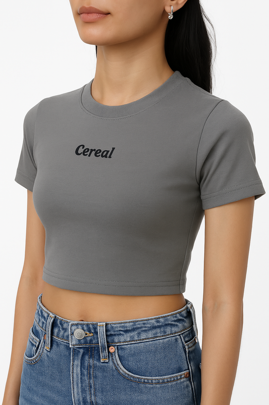 Grey 100% Cotton Crop Top