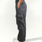 VIRAL Grey Parachute Pants Loose Fit For Women