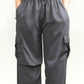 VIRAL Grey Parachute Pants Loose Fit For Women